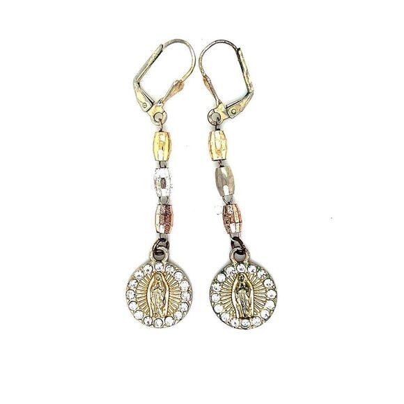Virgin Mary Dangle Earrings - Picture 1 of 8